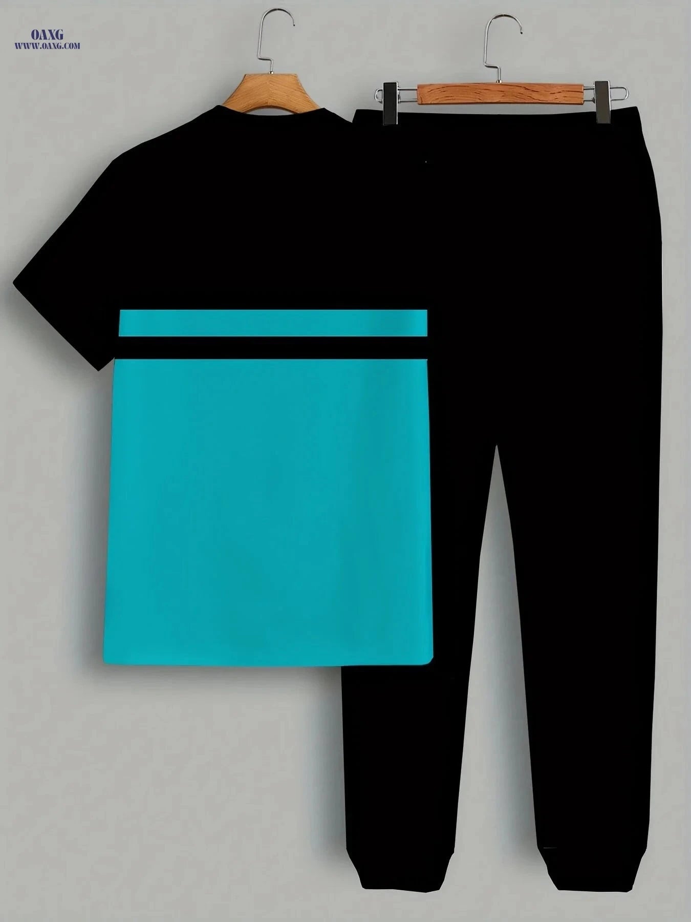 Stylish 3D Print Two-Piece Set - Short-Sleeve T-Shirt & Drawstring Pants   OAXG 