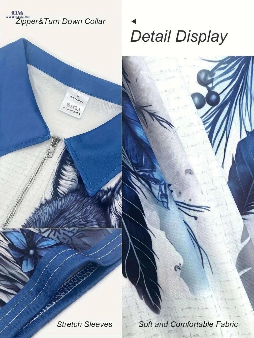 Stylish 3D Wolf Print Shirt - Breathable Short-Sleeve for Summer   OAXG White / M