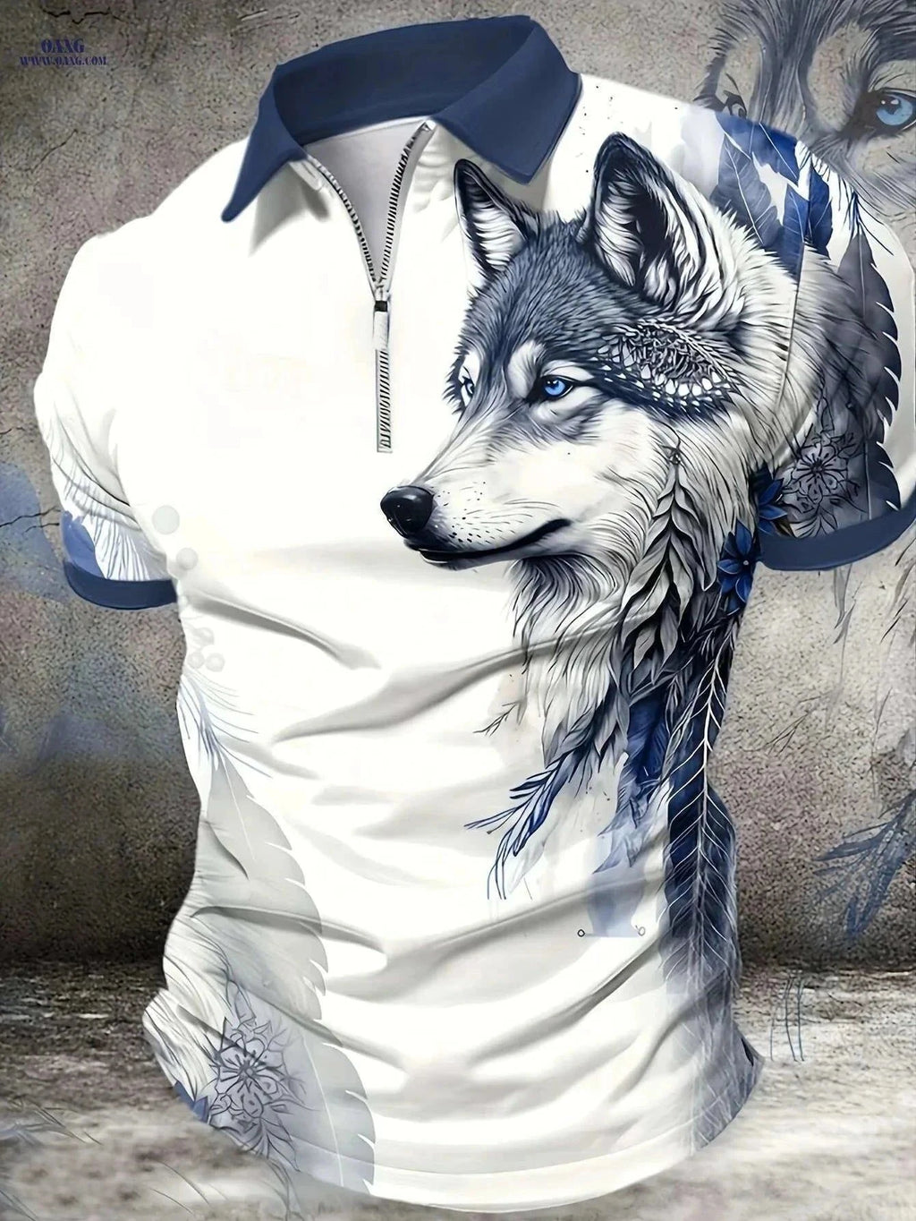 Stylish 3D Wolf Print Shirt - Breathable Short-Sleeve for Summer   OAXG White / M