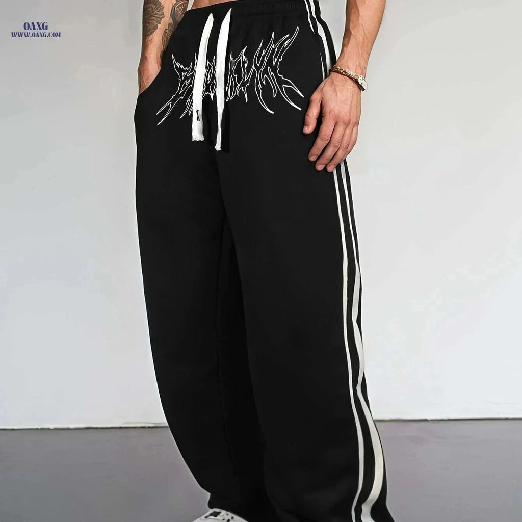 Stylish Black Men's Joggers - Comfortable Polyester Sweatpants for Sports   OAXG Black / S