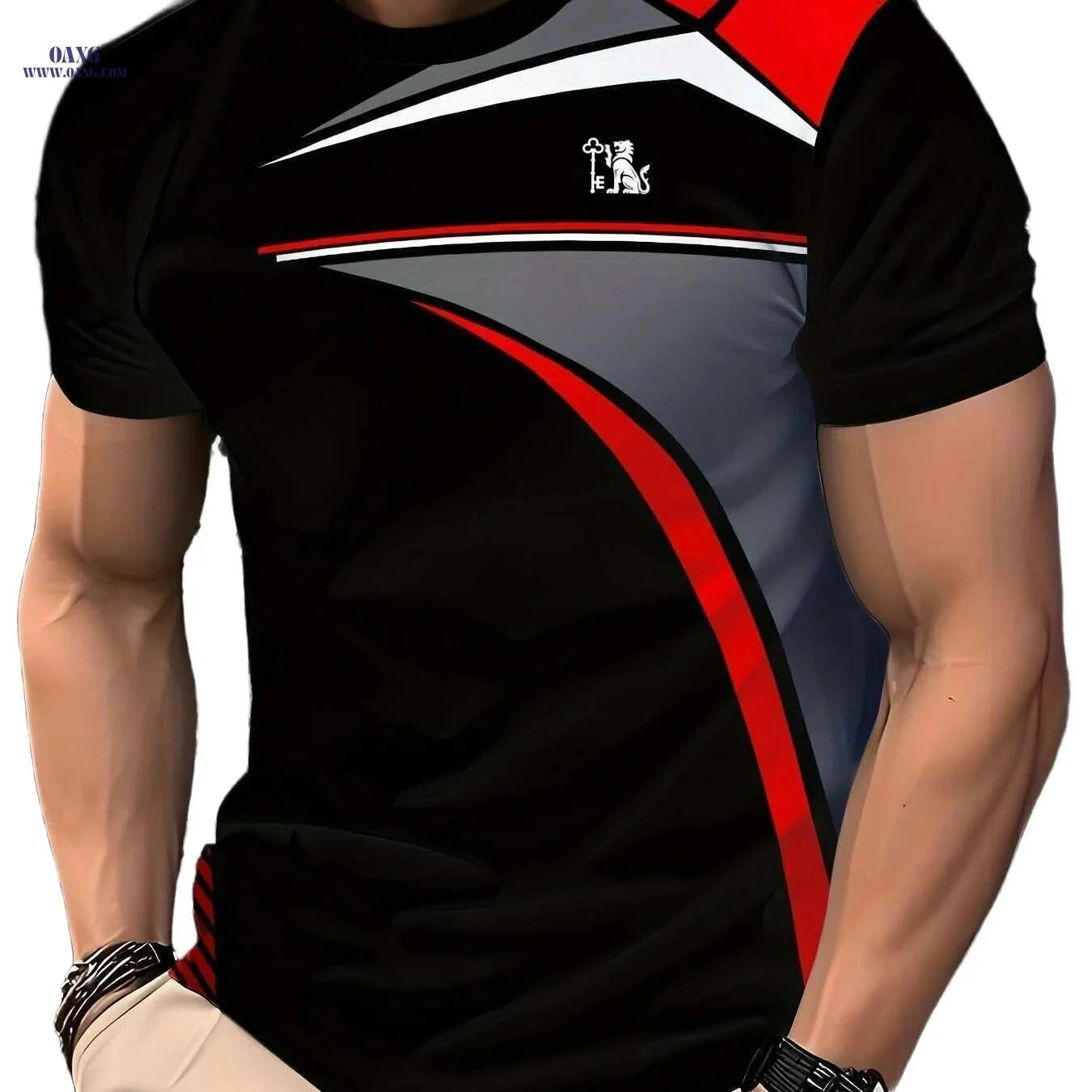 Stylish Black Men's Short-Sleeve T-Shirt - Casual Crew Neck Design   OAXG Ink Black / S