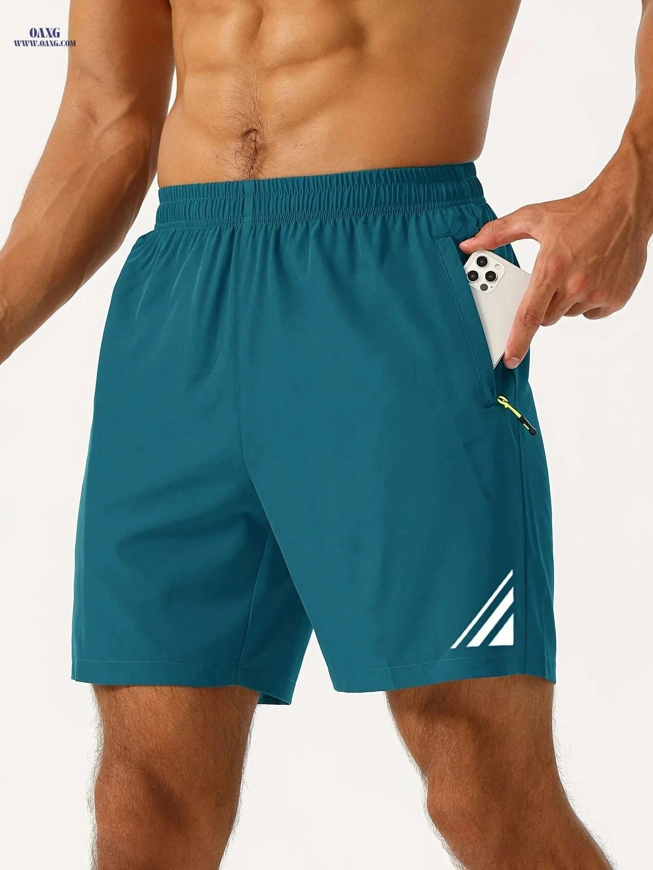 Stylish Black Shorts for Men - Quick-Dry, Lightweight, Zippered Pockets   OAXG 