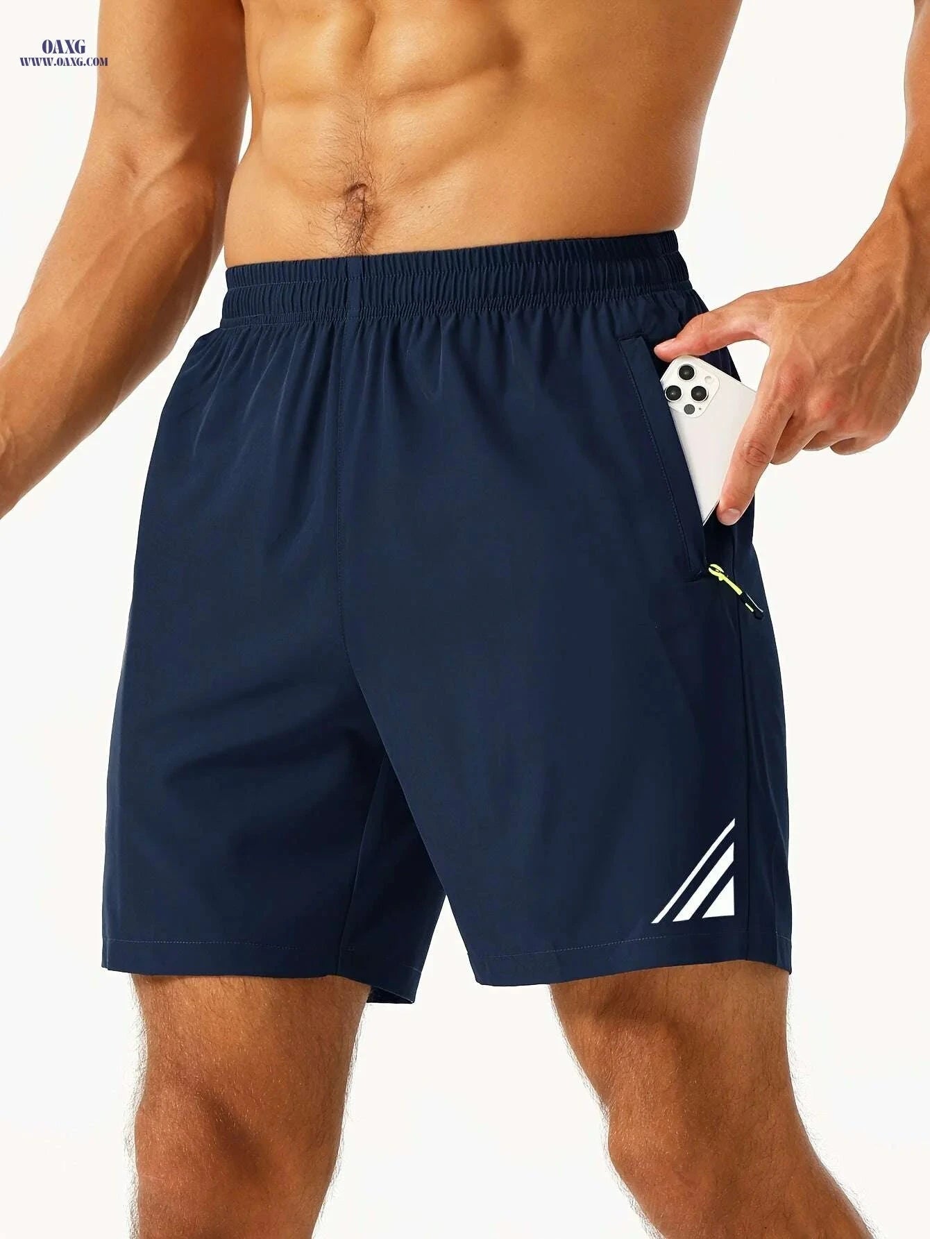 Stylish Black Shorts for Men - Quick-Dry, Lightweight, Zippered Pockets   OAXG 
