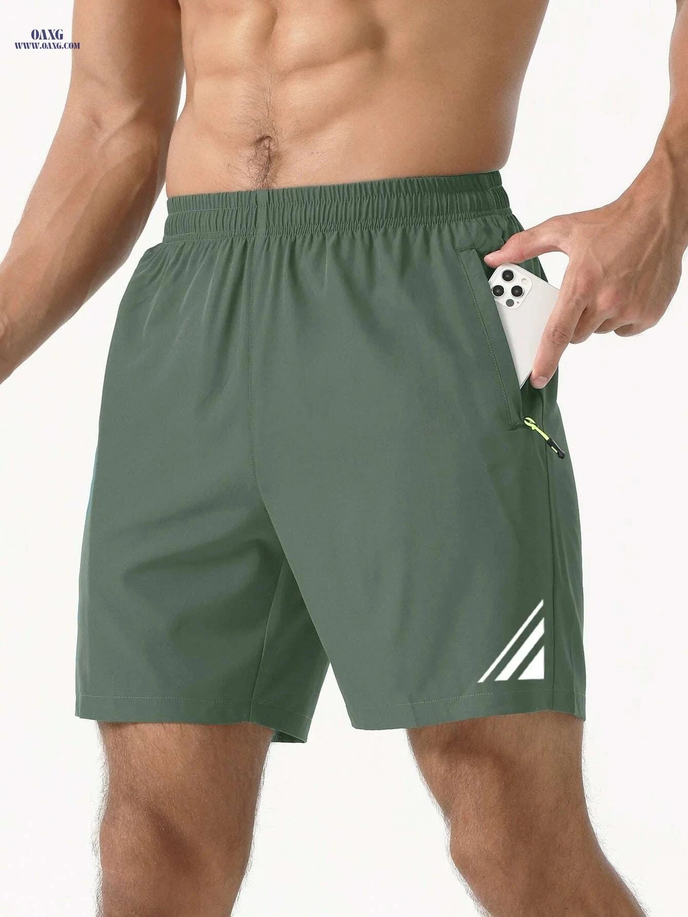 Stylish Black Shorts for Men - Quick-Dry, Lightweight, Zippered Pockets   OAXG 