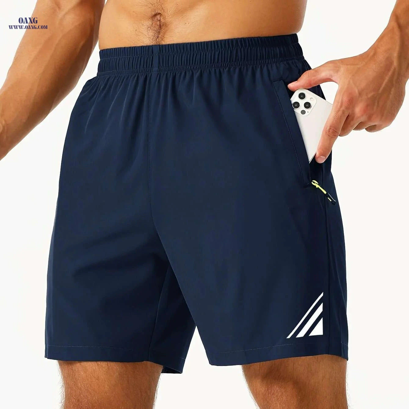 Stylish Black Shorts for Men - Quick-Dry, Lightweight, Zippered Pockets   OAXG Dark Gray / S