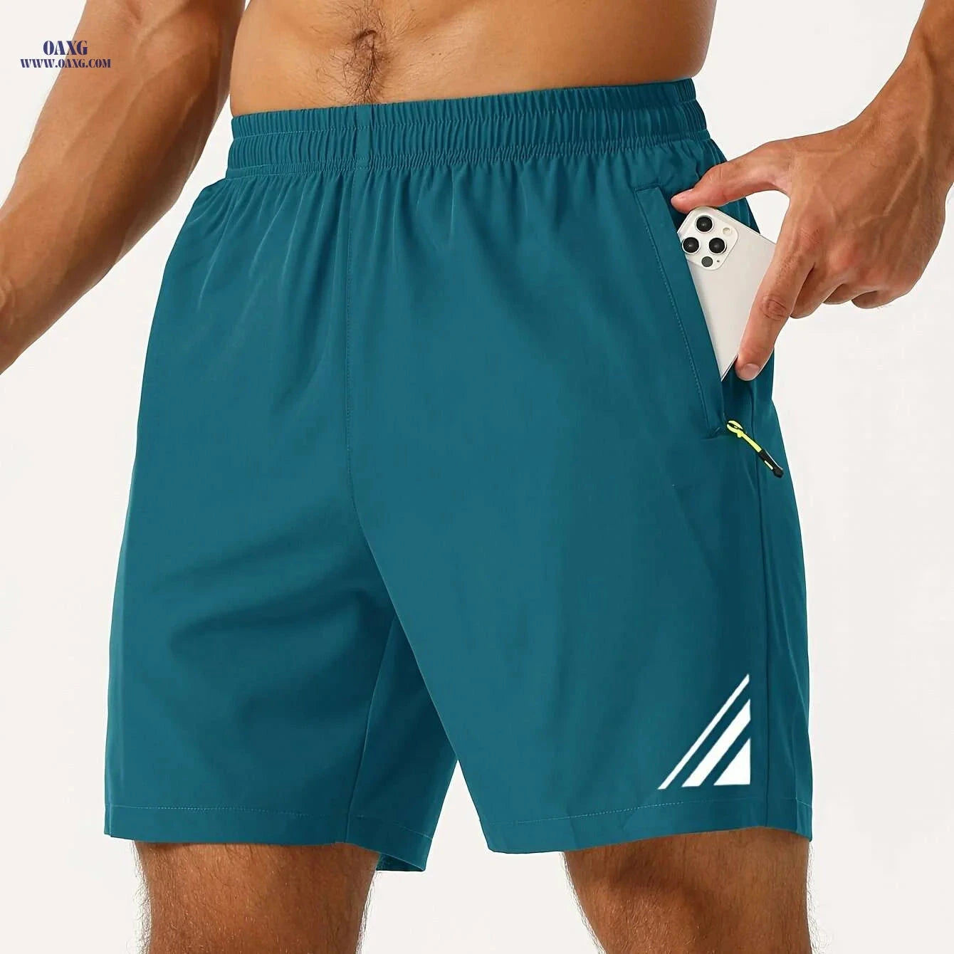 Stylish Black Shorts for Men - Quick-Dry, Lightweight, Zippered Pockets   OAXG Dark Gray / S
