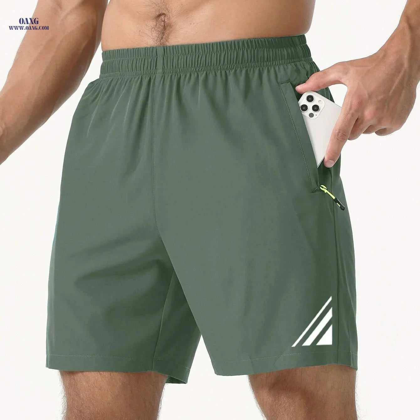 Stylish Black Shorts for Men - Quick-Dry, Lightweight, Zippered Pockets   OAXG Dark Gray / S