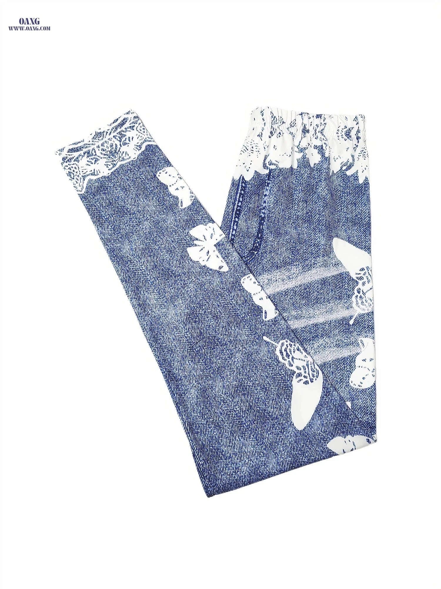 Stylish Butterfly Printed Leggings - Soft Stretchy Jegging for Women   OAXG Mixed colors / S