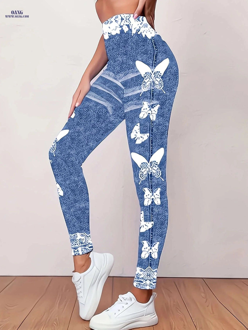 Stylish Butterfly Printed Leggings - Soft Stretchy Jegging for Women   OAXG Mixed colors / S