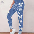 Stylish Butterfly Printed Leggings - Soft Stretchy Jegging for Women   OAXG Mixed colors / S