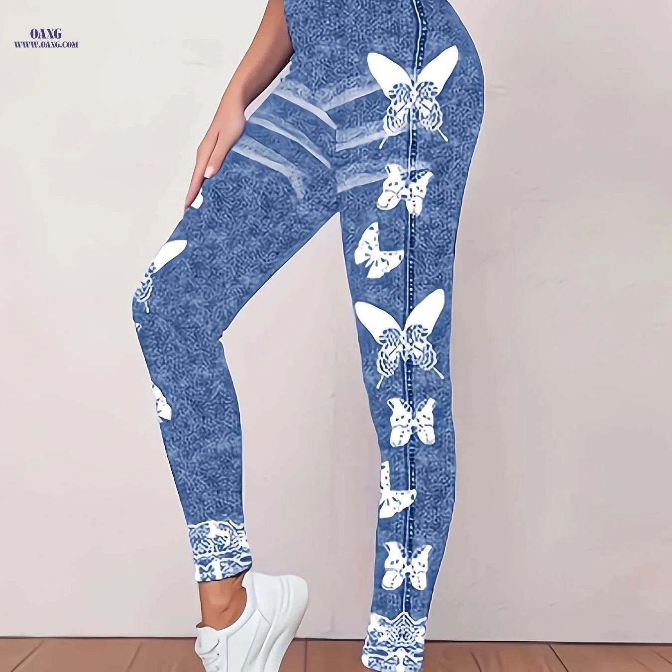 Stylish Butterfly Printed Leggings - Soft Stretchy Jegging for Women   OAXG Mixed colors / S