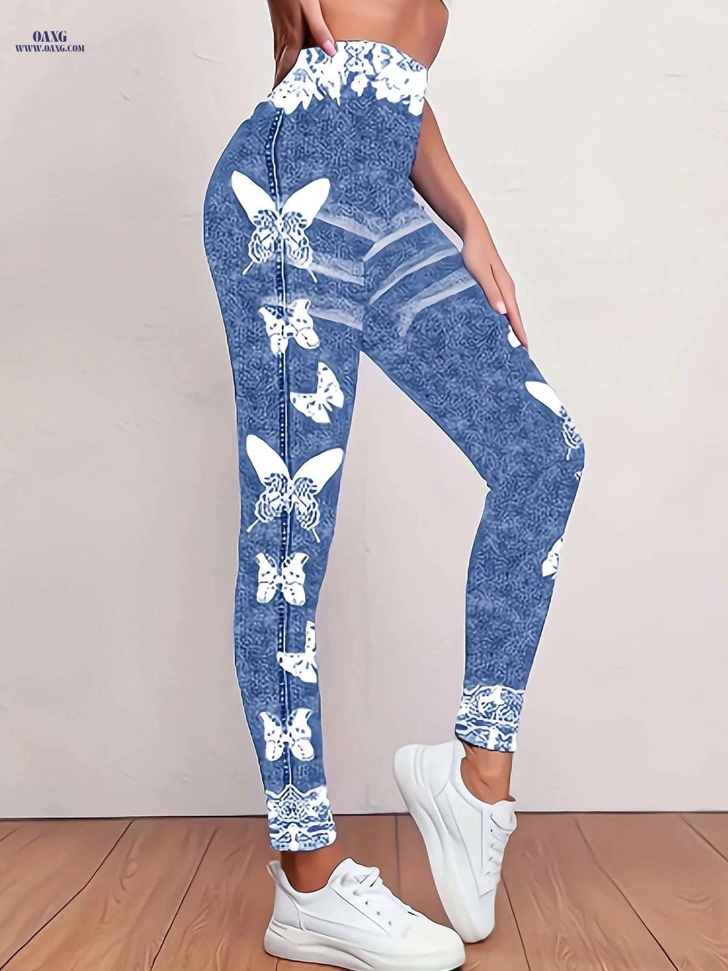 Stylish Butterfly Printed Leggings - Soft Stretchy Jegging for Women   OAXG Mixed colors / S