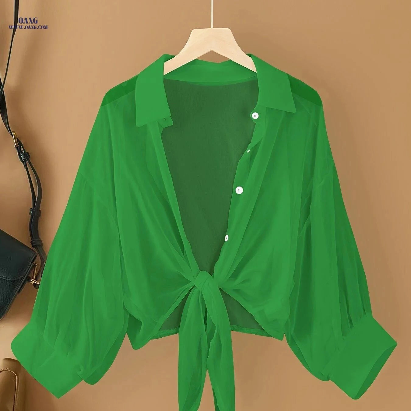 Stylish Chiffon Cardigan for Women - Trendy Cover-Up for Spring   OAXG White / S