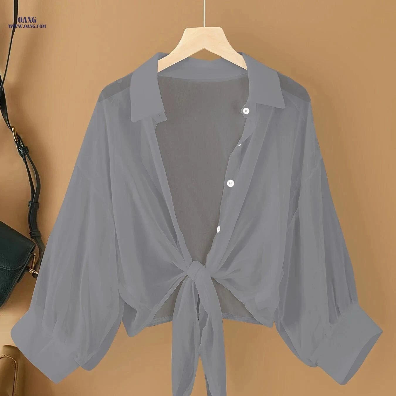 Stylish Chiffon Cardigan for Women - Trendy Cover-Up for Spring   OAXG White / S