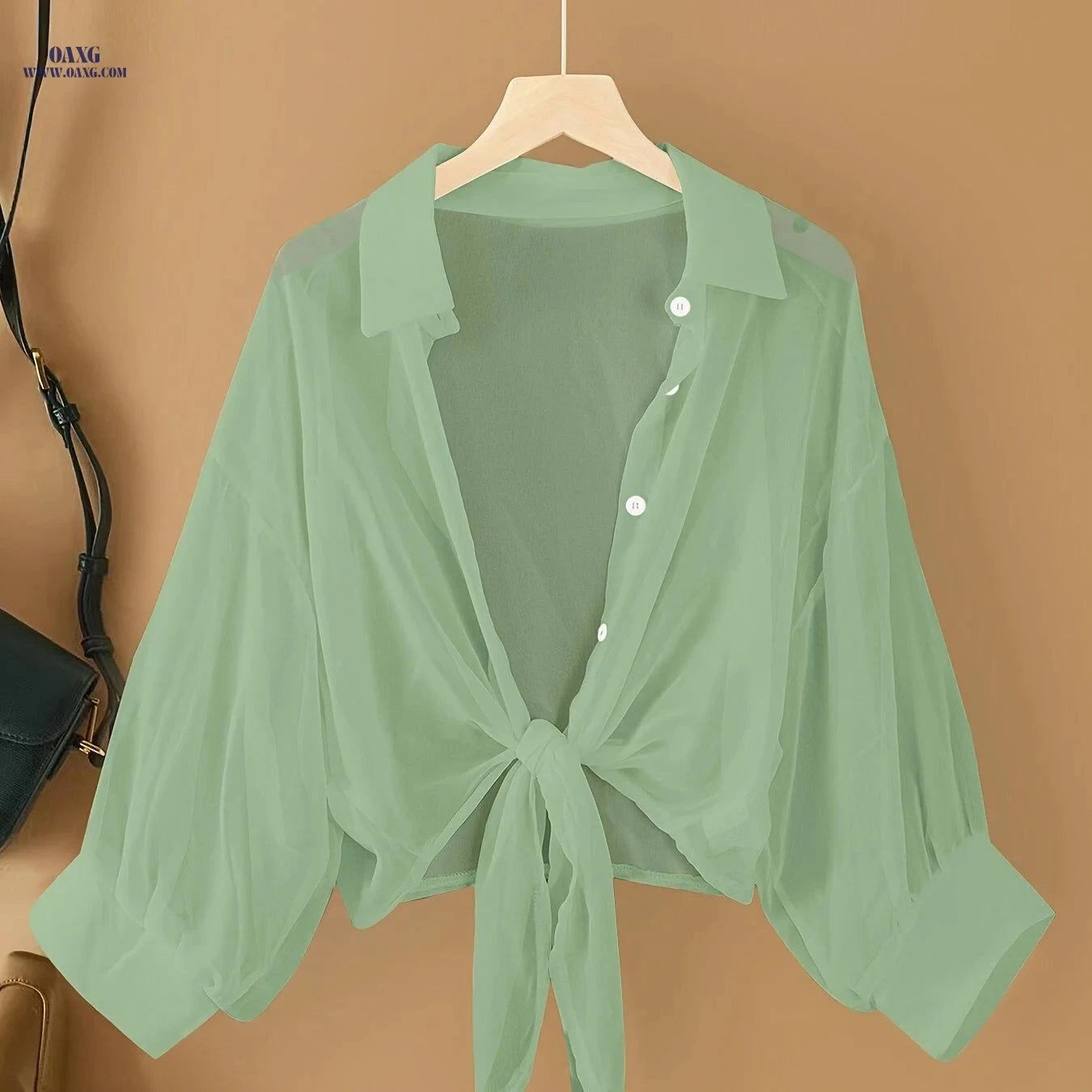 Stylish Chiffon Cardigan for Women - Trendy Cover-Up for Spring   OAXG White / S
