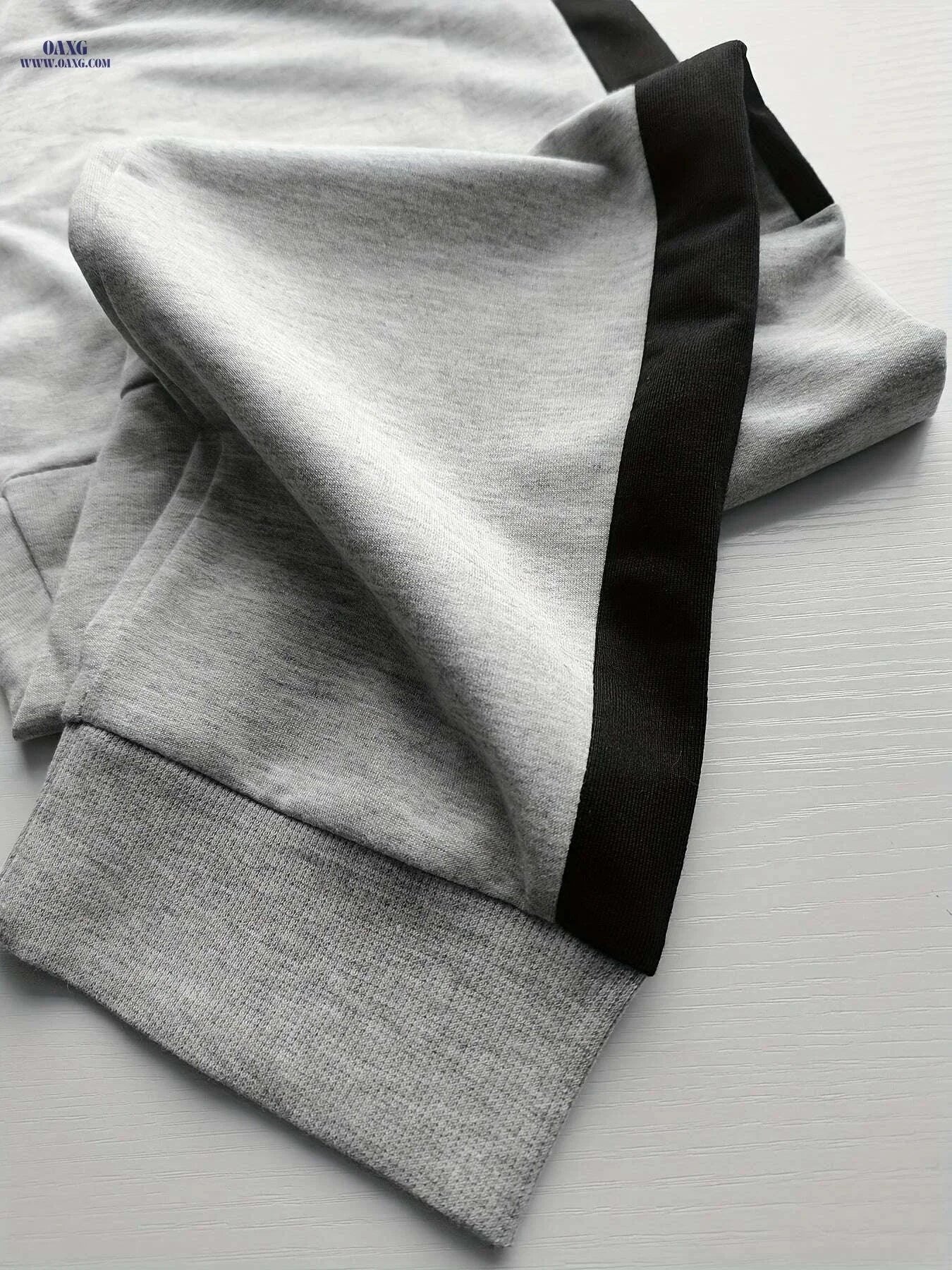 Stylish Color-Blocked Men's Casual Pants - Elastic Waist, Relaxed Fit   OAXG Light Grey / S