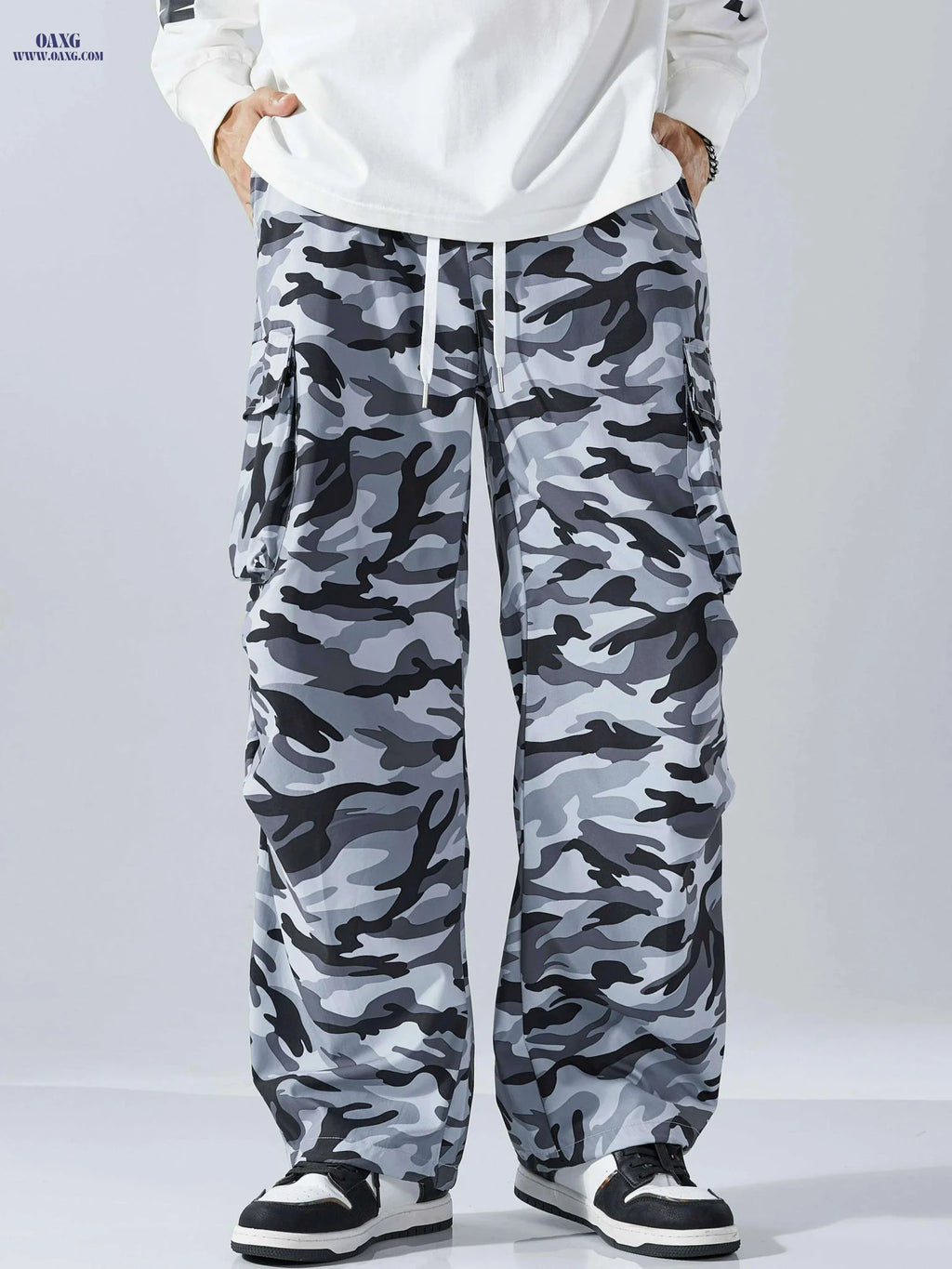 Stylish Digital Camo Cargo Pants - Loose Fit, Durable Fabric   OAXG Mixed Color / S