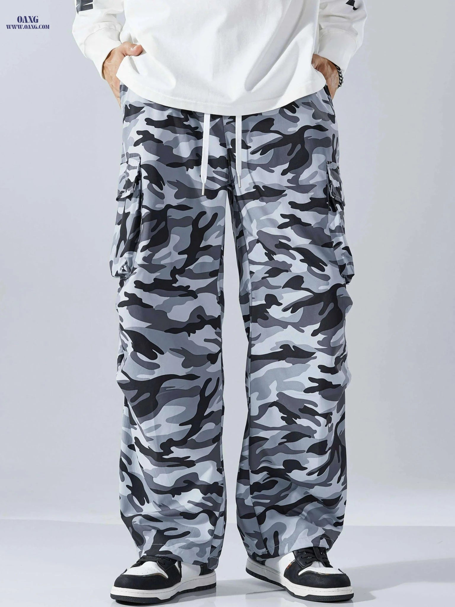 Stylish Digital Camo Cargo Pants - Loose Fit, Durable Fabric   OAXG Mixed Color / S
