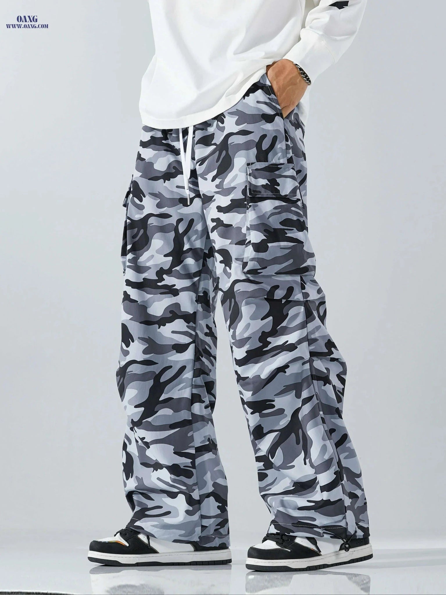 Stylish Digital Camo Cargo Pants - Loose Fit, Durable Fabric   OAXG Mixed Color / S