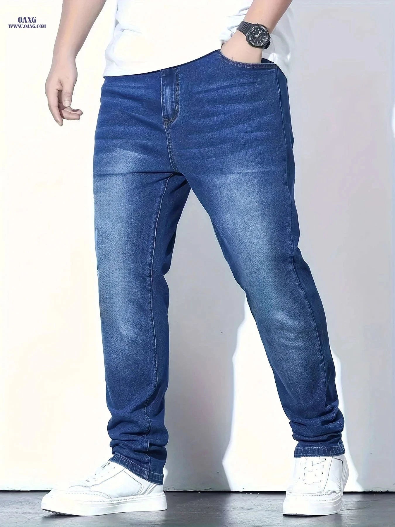 Stylish Elastic Skinny Jeans for Young Men - All-Season Comfort   OAXG 