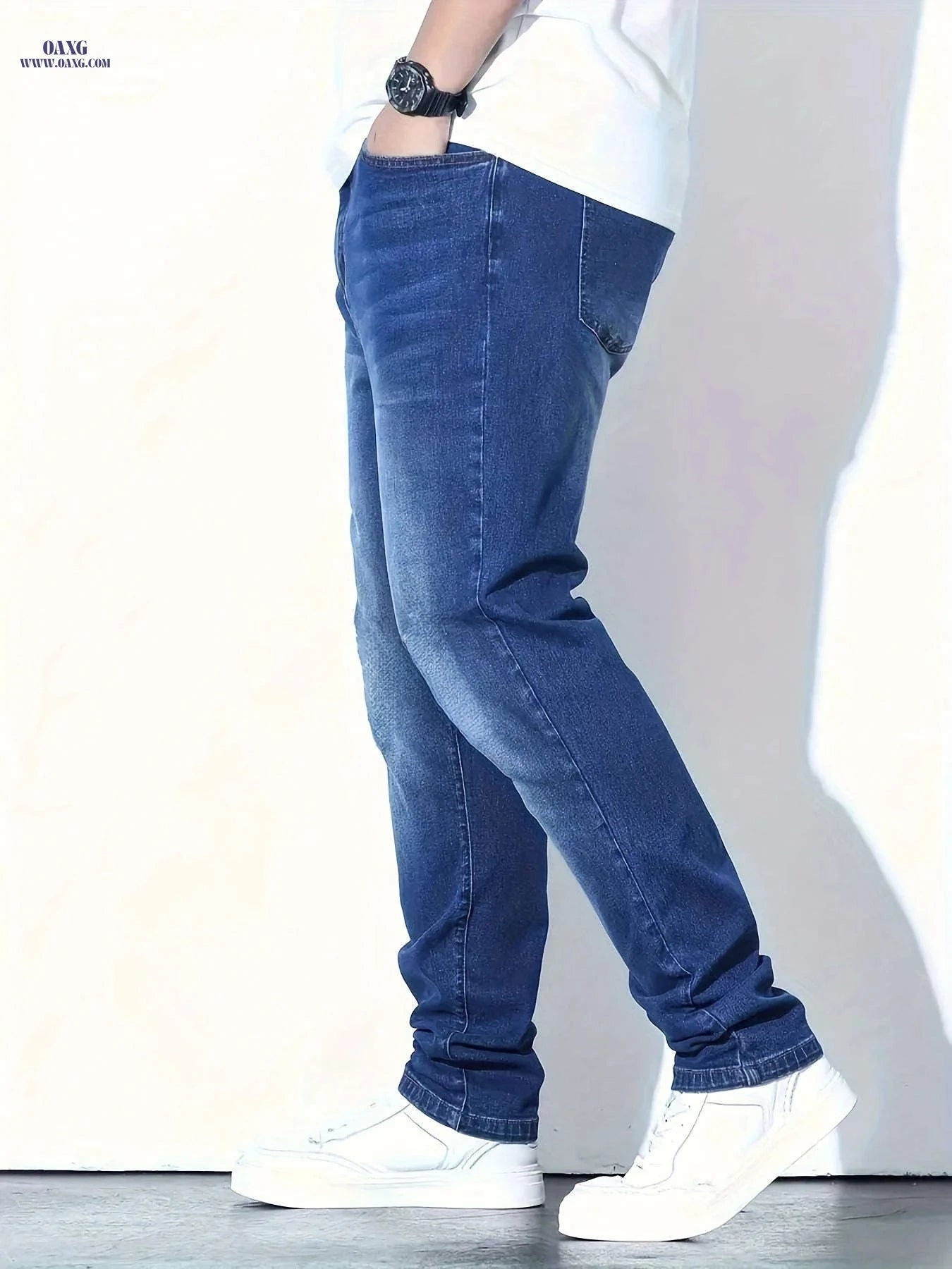 Stylish Elastic Skinny Jeans for Young Men - All-Season Comfort   OAXG 