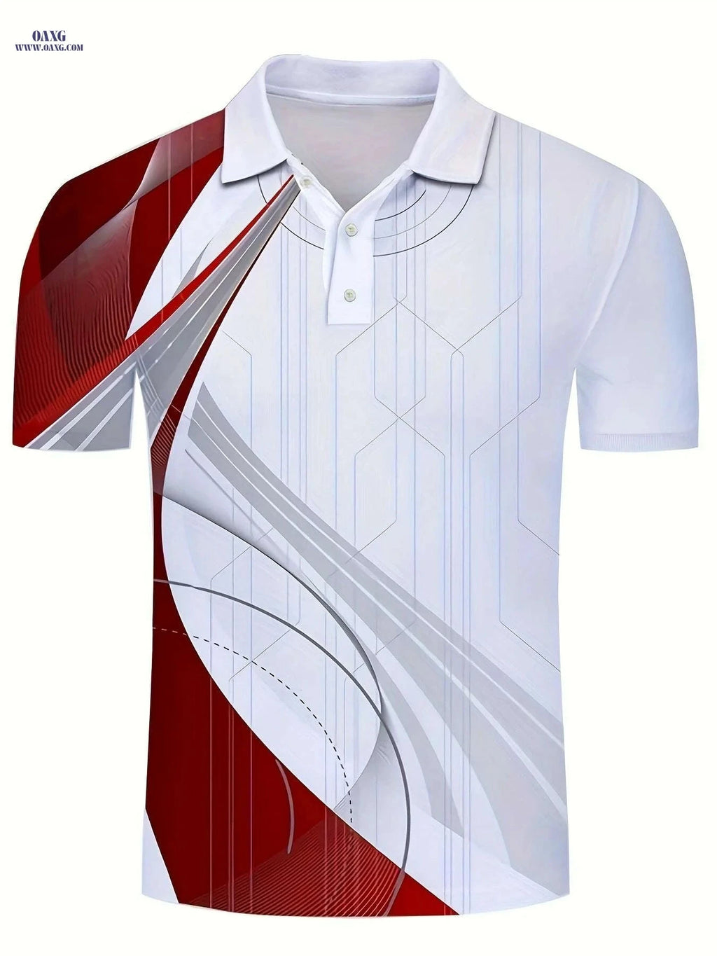 Stylish Geometric Pattern Men's Lightweight Short Sleeve Shirt - Casual Fit   OAXG 