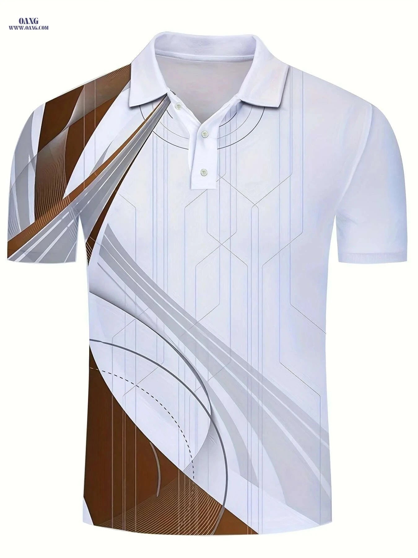 Stylish Geometric Pattern Men's Lightweight Short Sleeve Shirt - Casual Fit   OAXG Blue / S