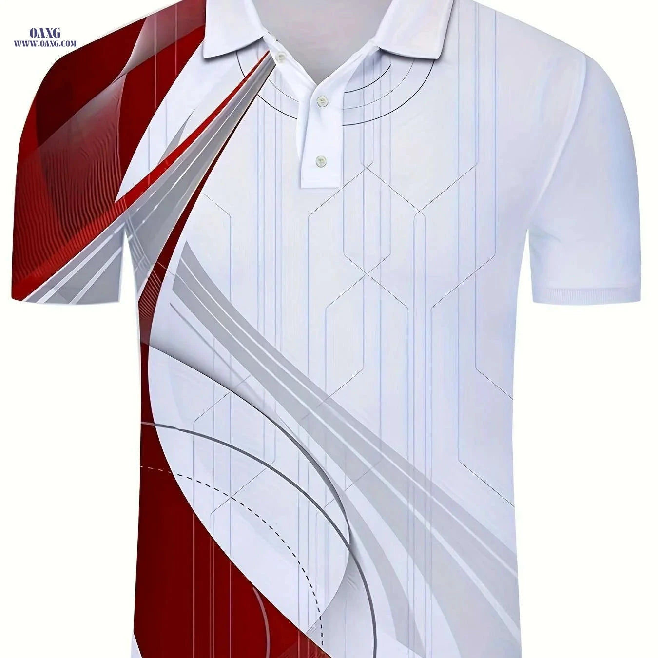 Stylish Geometric Pattern Men's Lightweight Short Sleeve Shirt - Casual Fit   OAXG Blue / S