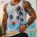 Stylish Gradient Blue to Pink Tank Top - Premium Digital Print for Men   OAXG 