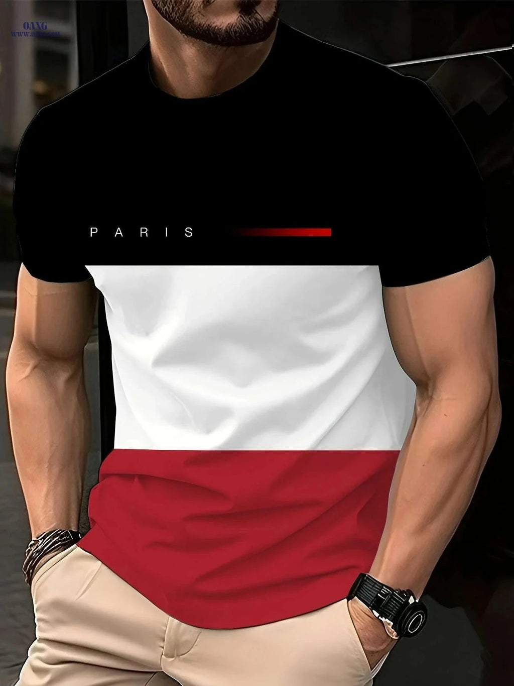 Stylish Graphic T-Shirt for Men - Casual Round-Neck Summer Wear   OAXG 