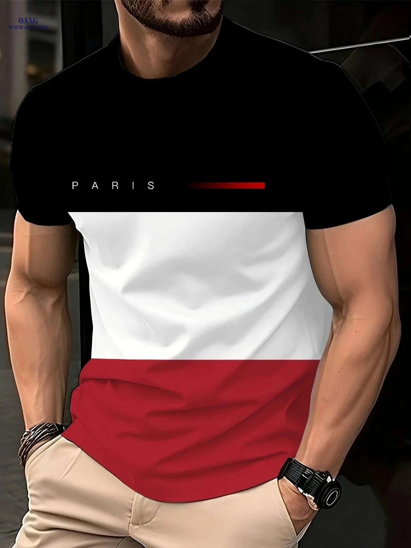 Stylish Graphic T-Shirt for Men - Casual Round-Neck Summer Wear   OAXG 