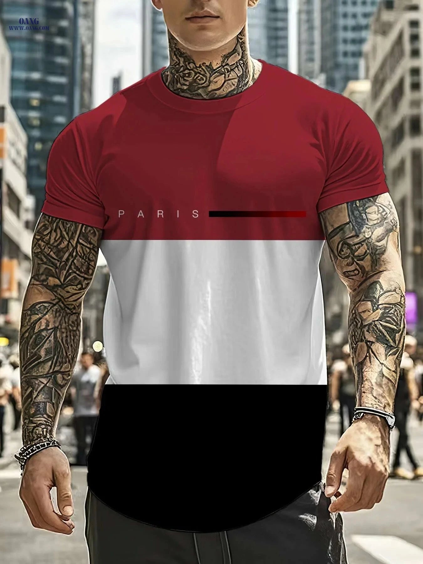 Stylish Graphic T-Shirt for Men - Casual Round-Neck Summer Wear   OAXG 