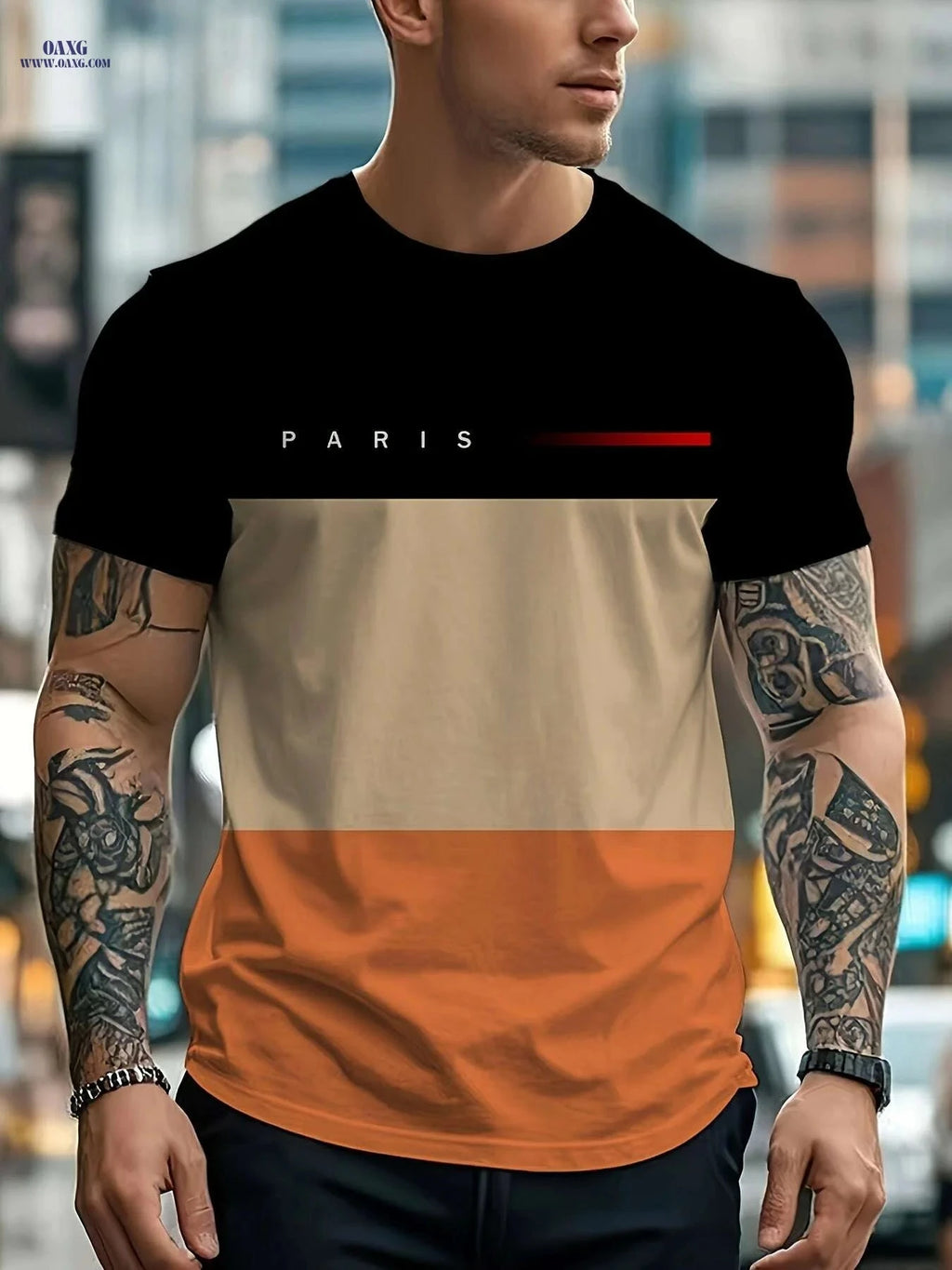 Stylish Graphic T-Shirt for Men - Casual Round-Neck Summer Wear   OAXG PYDX60 / S