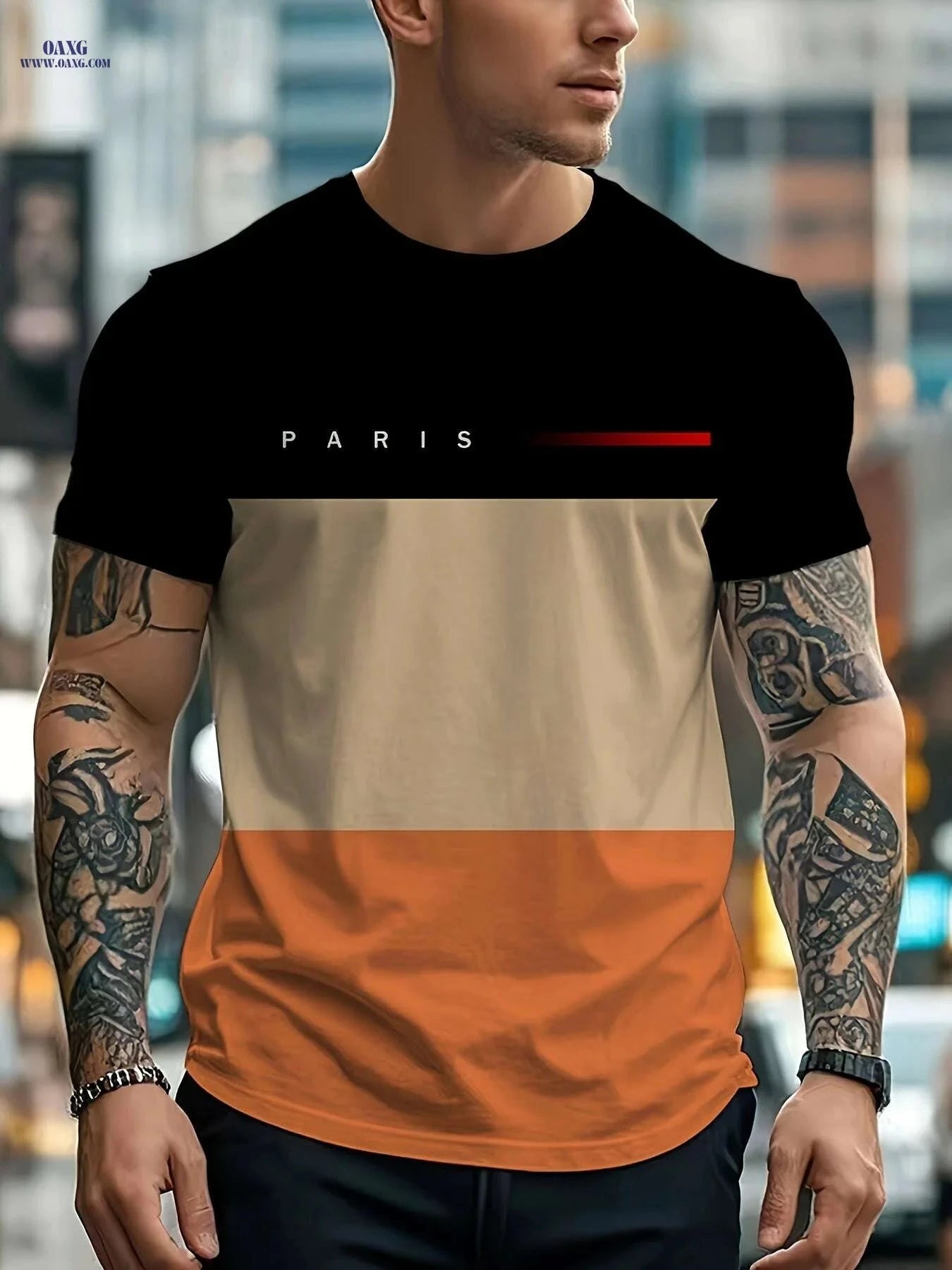 Stylish Graphic T-Shirt for Men - Casual Round-Neck Summer Wear   OAXG PYDX60 / S