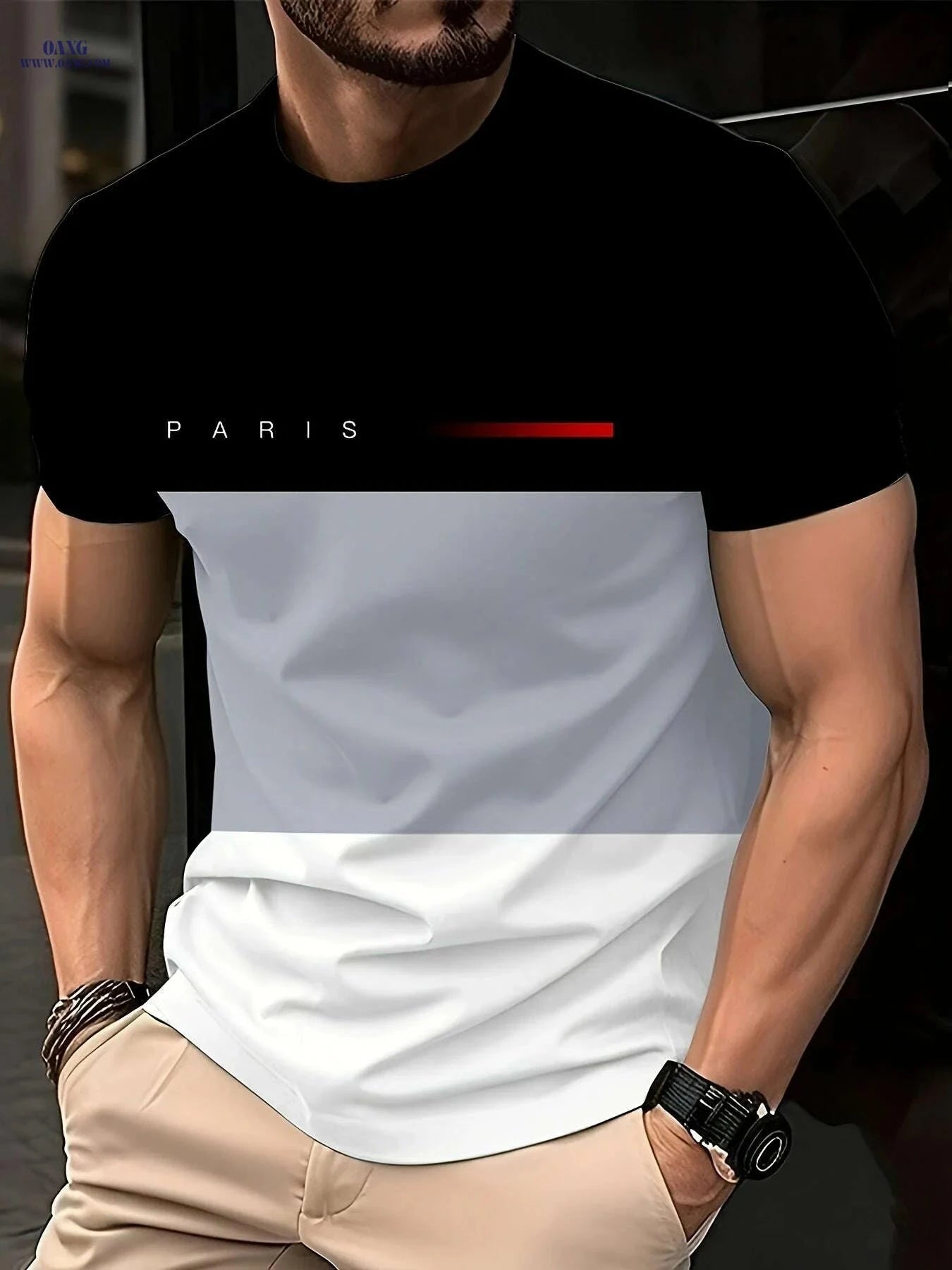 Stylish Graphic T-Shirt for Men - Casual Round-Neck Summer Wear   OAXG PYDX60 / S