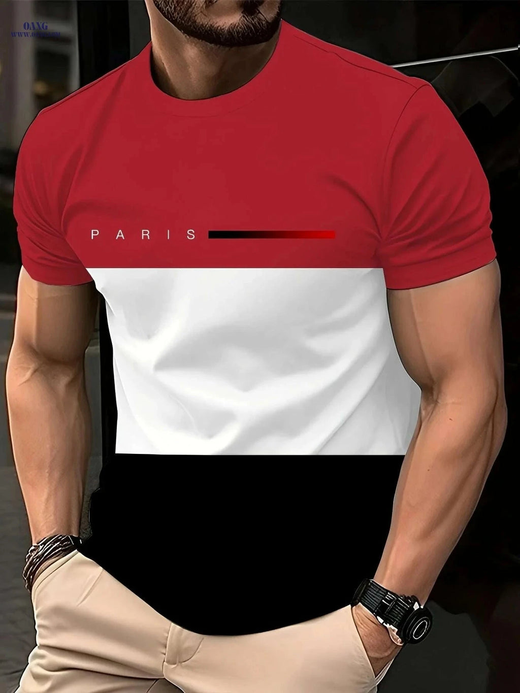Stylish Graphic T-Shirt for Men - Casual Round-Neck Summer Wear   OAXG PYDX60 / S