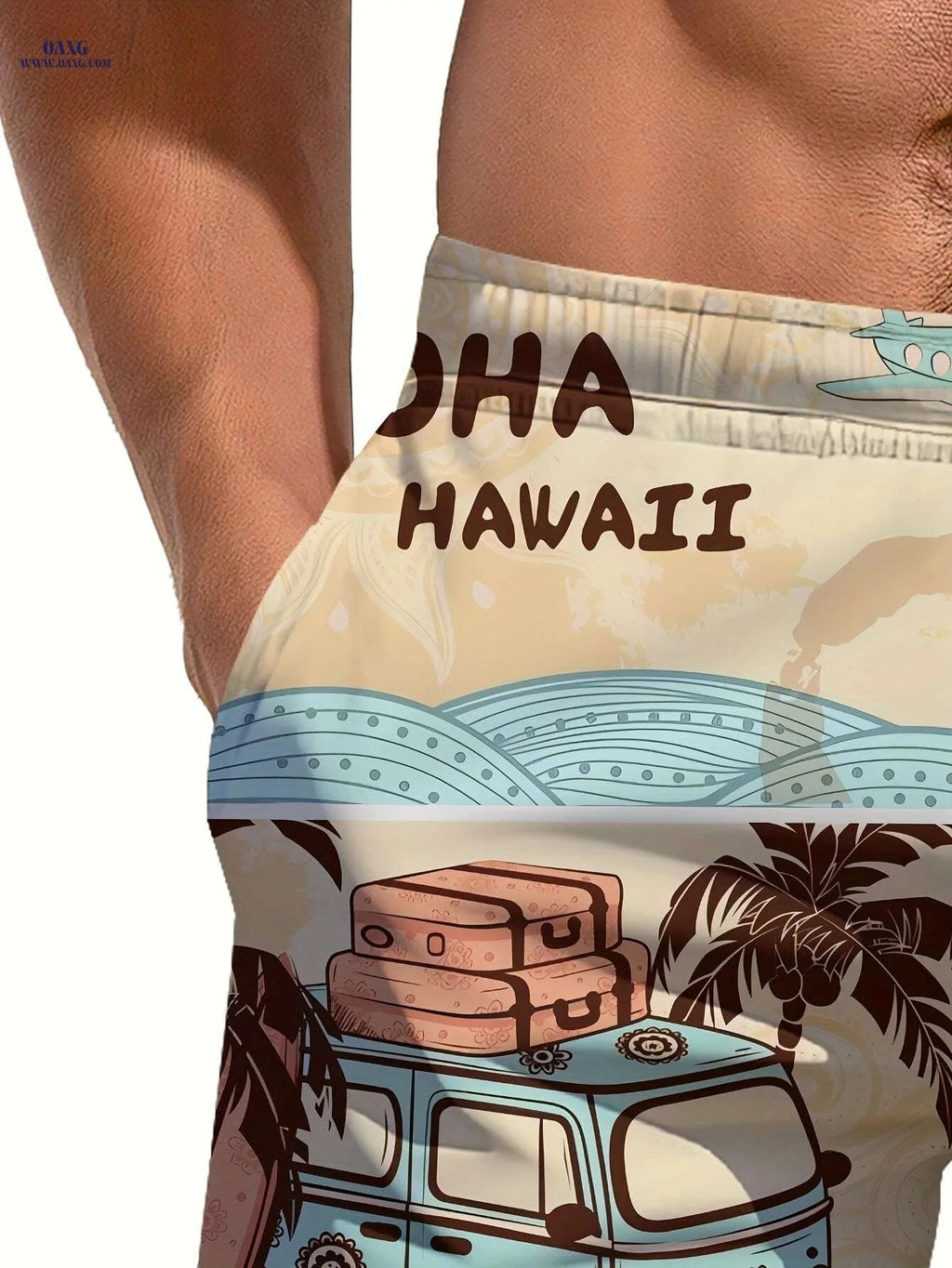 Stylish Hawaiian Beach Shorts for Men - Lightweight & Quick-Dry   OAXG Multicolor / S