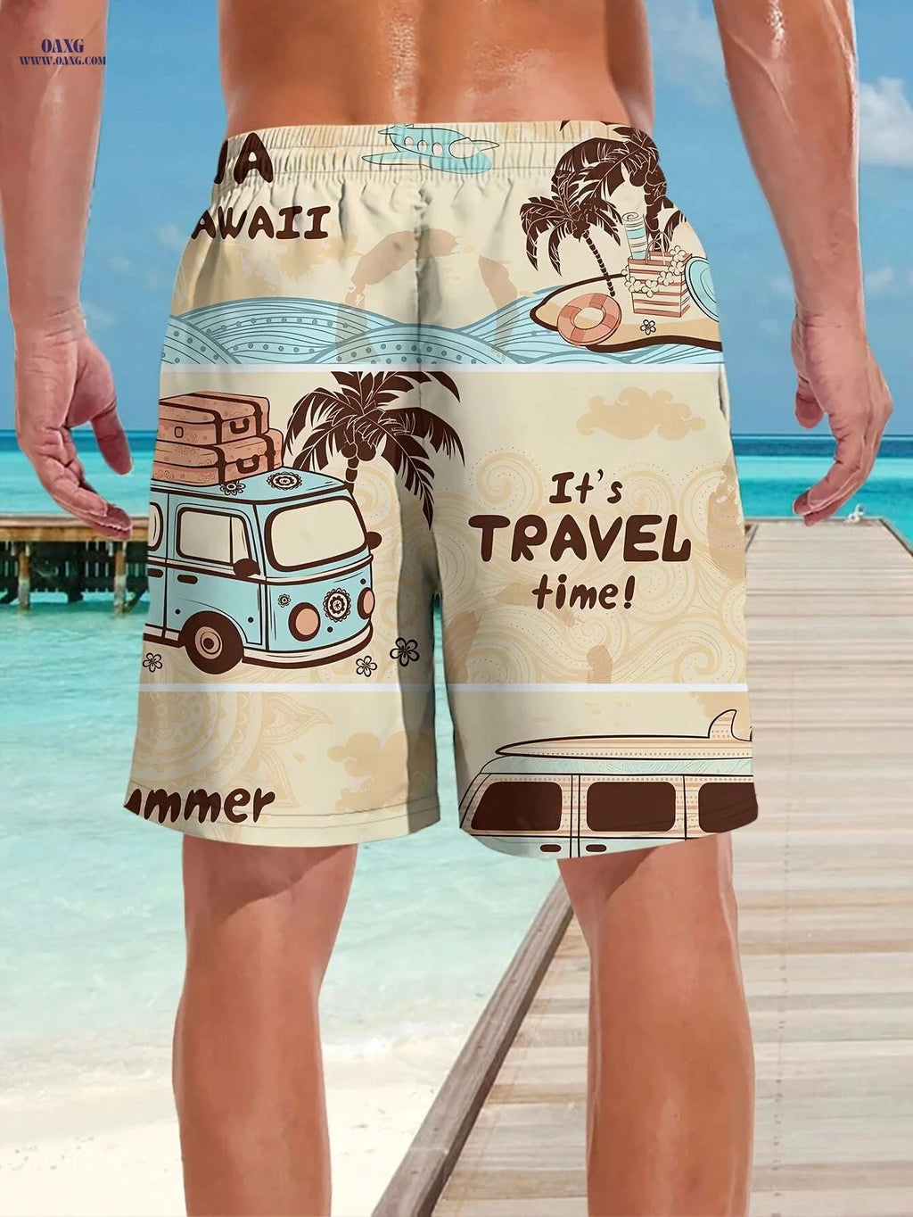 Stylish Hawaiian Beach Shorts for Men - Lightweight & Quick-Dry   OAXG Multicolor / S