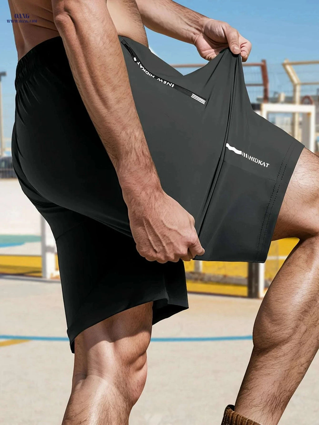 Stylish High-Stretch Men's Casual Shorts - Drawstring & Zipper Pockets   OAXG 