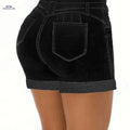 Stylish High Waist Denim Shorts for Women - Perfect Summer Essential   OAXG 
