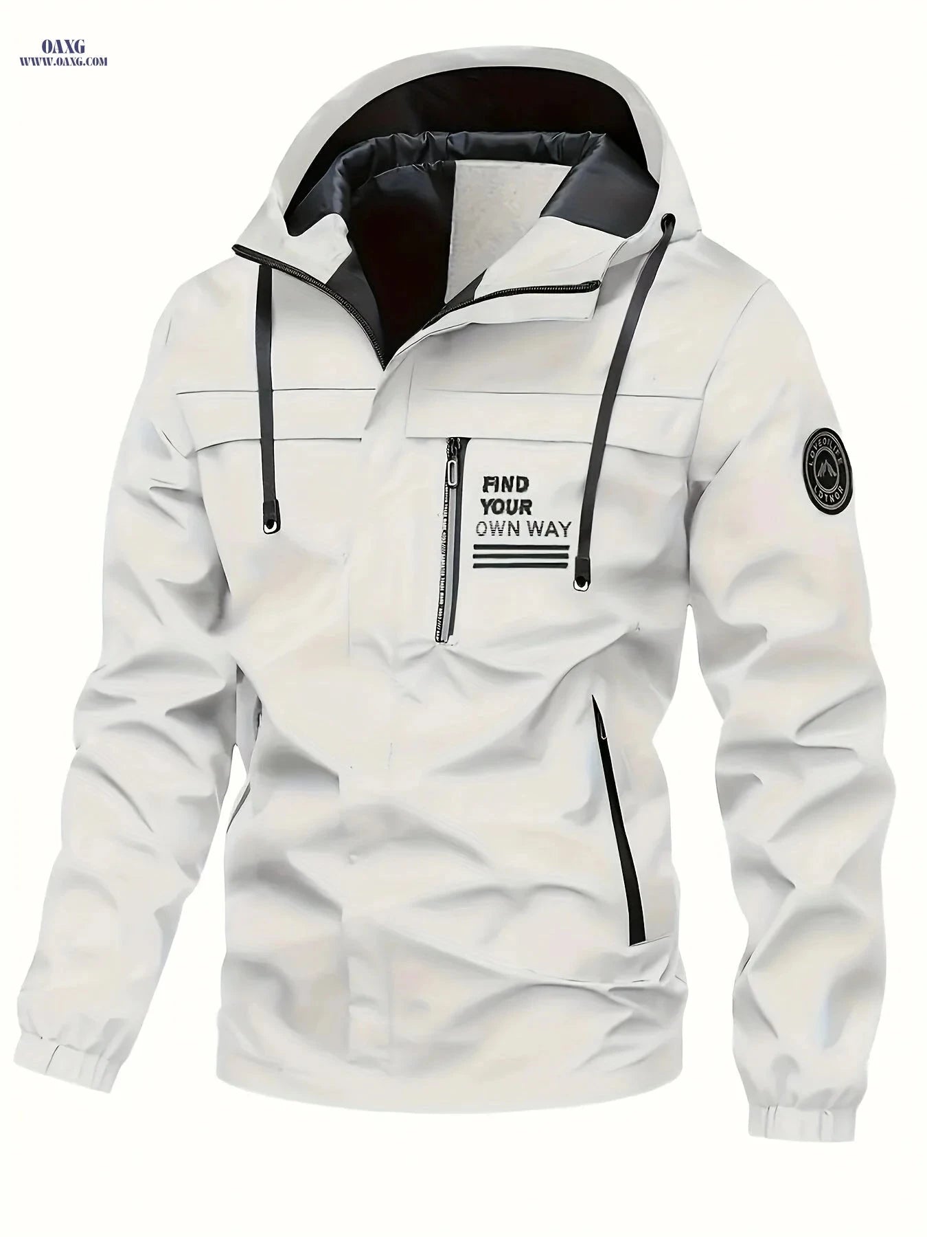 Stylish Hooded Jacket for Men - Lightweight, Casual Spring/Fall Wear   OAXG 