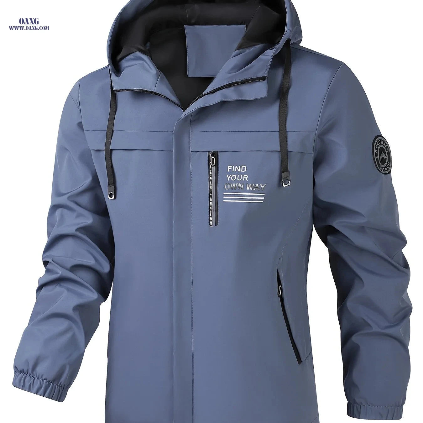 Stylish Hooded Jacket for Men - Lightweight, Casual Spring/Fall Wear   OAXG 