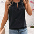 Stylish Keyhole Neckline Tank Top - Women's Summer Casual Wear   OAXG White / S