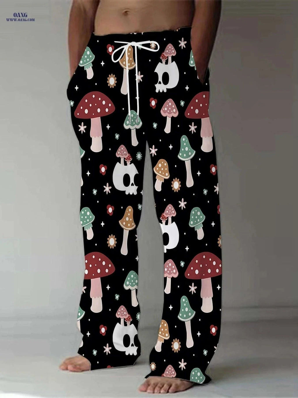 Stylish Loose Straight-Leg Men's Pants - Unique All-Over Print Trousers   OAXG Mixed colors / FR M