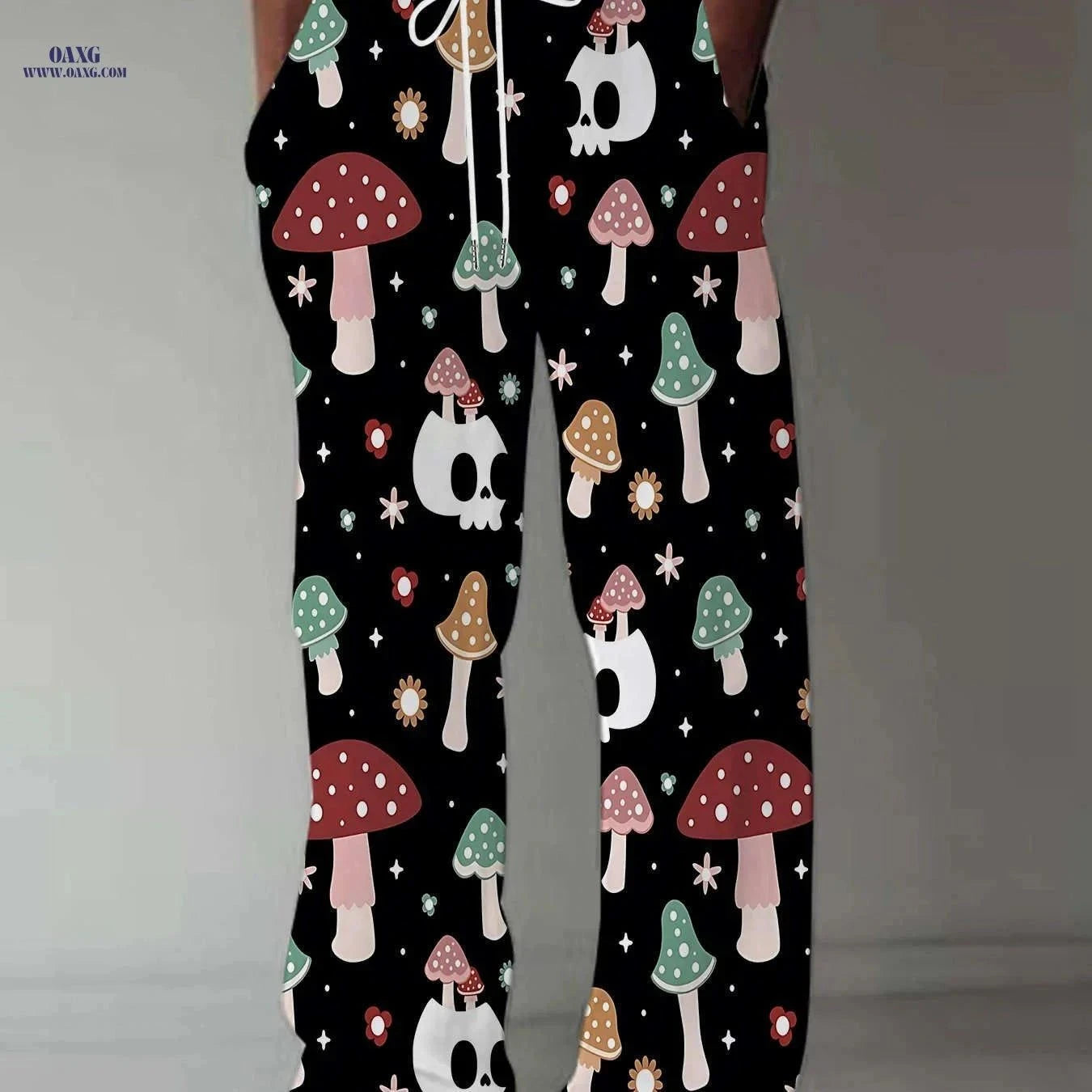 Stylish Loose Straight-Leg Men's Pants - Unique All-Over Print Trousers   OAXG Mixed colors / FR M
