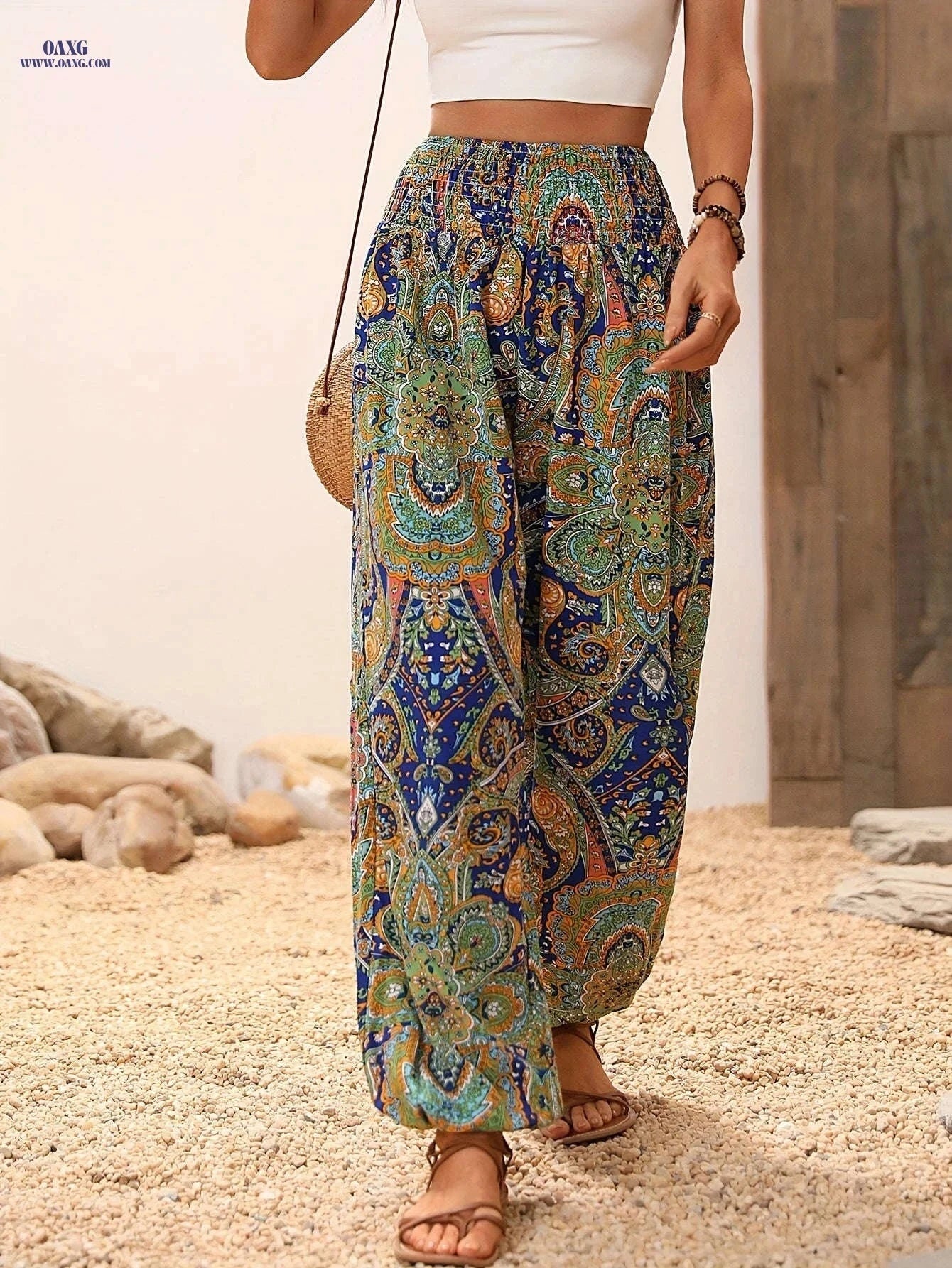 Stylish Mandala Print Jogger Pants - All-Season Casual Comfort   OAXG 