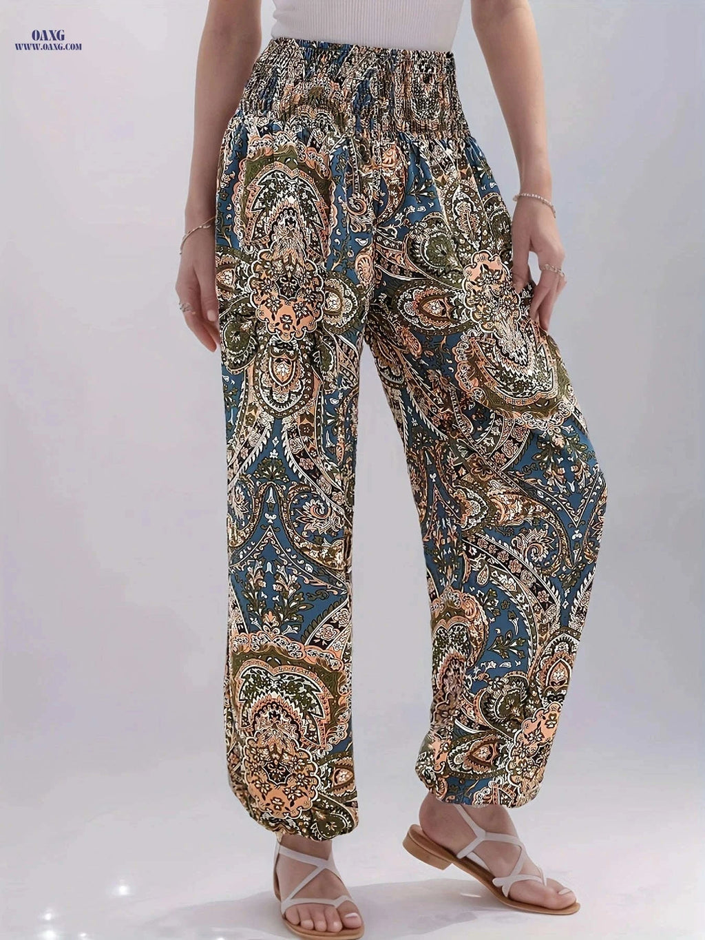 Stylish Mandala Print Jogger Pants - All-Season Casual Comfort   OAXG 