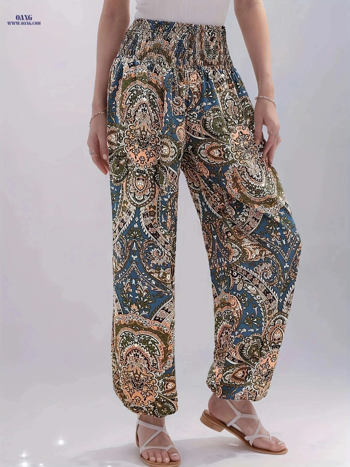 Stylish Mandala Print Jogger Pants - All-Season Casual Comfort   OAXG 