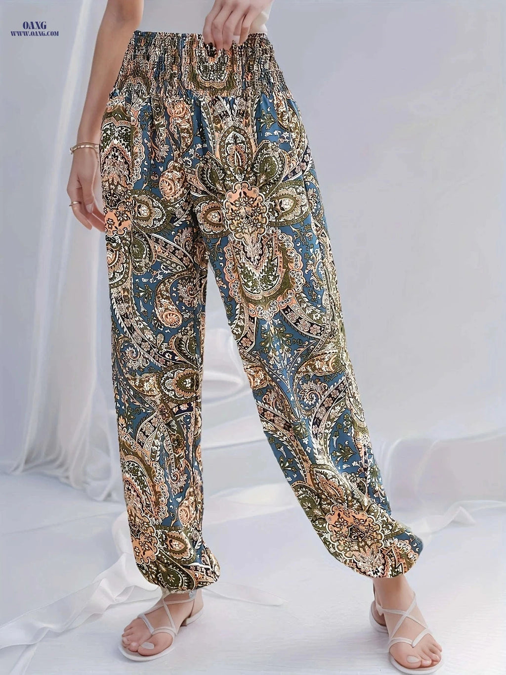 Stylish Mandala Print Jogger Pants - All-Season Casual Comfort   OAXG 