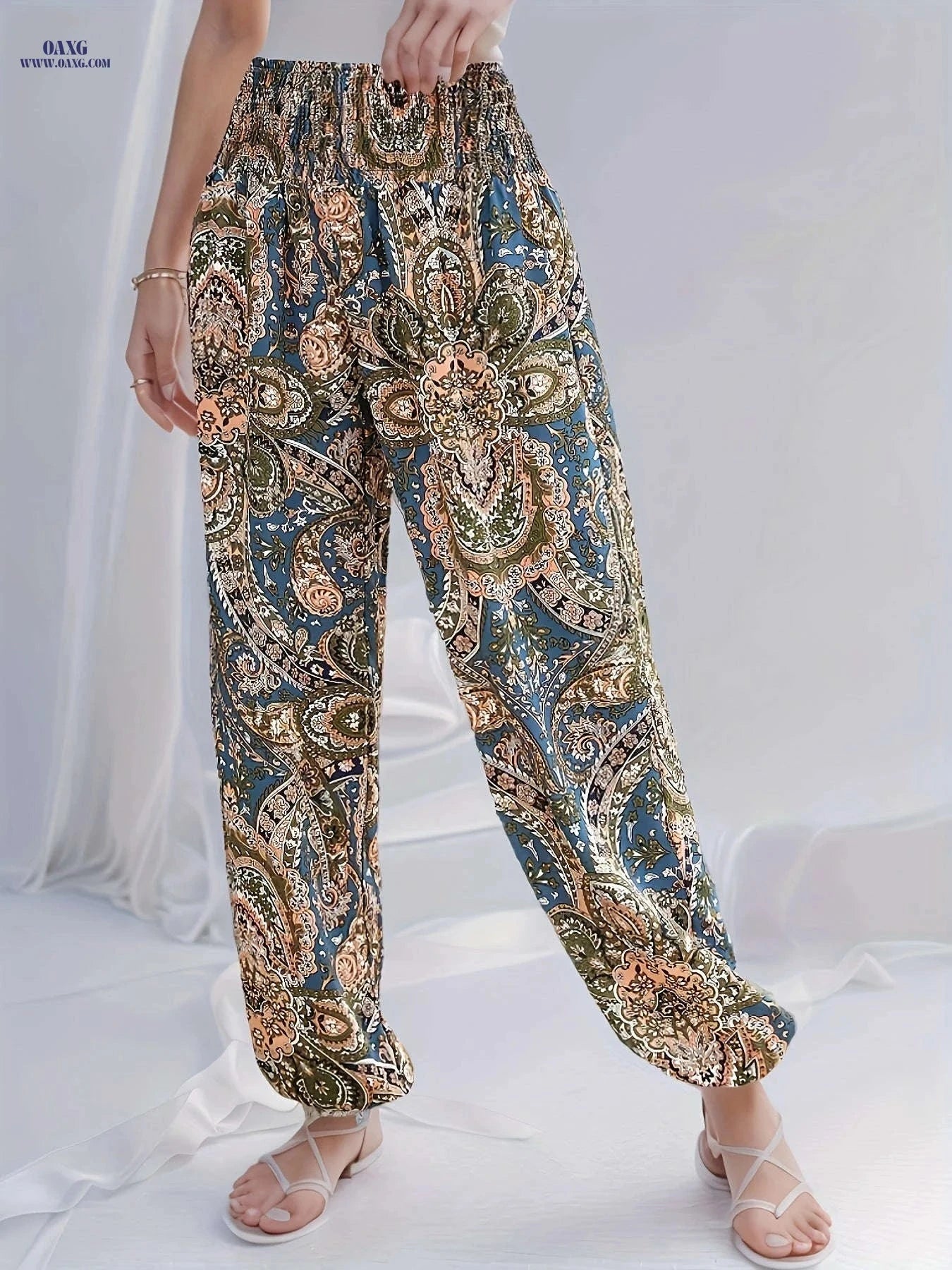 Stylish Mandala Print Jogger Pants - All-Season Casual Comfort   OAXG 